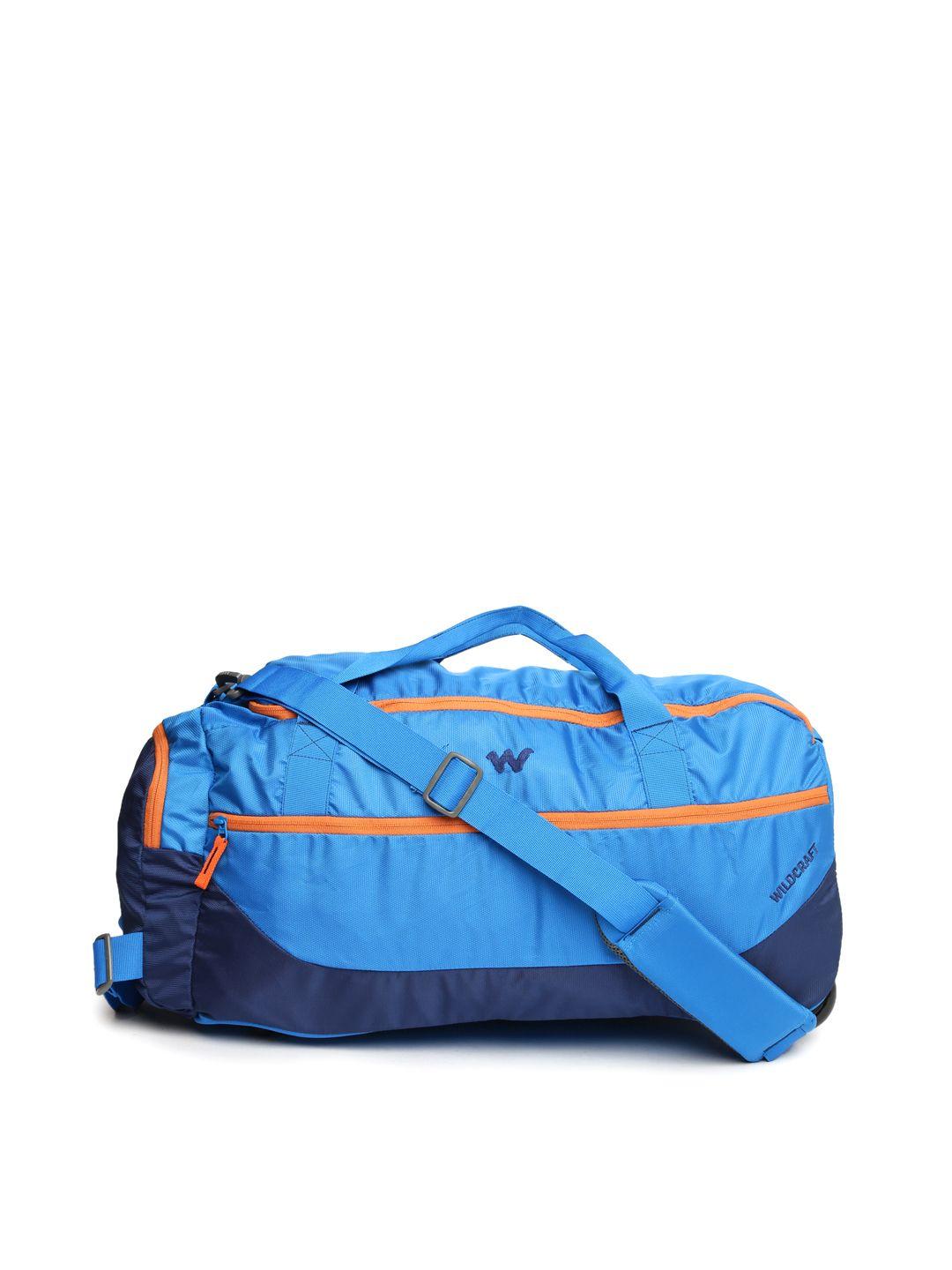 wildcraft unisex blue rover 2 duffel bag with skate wheels