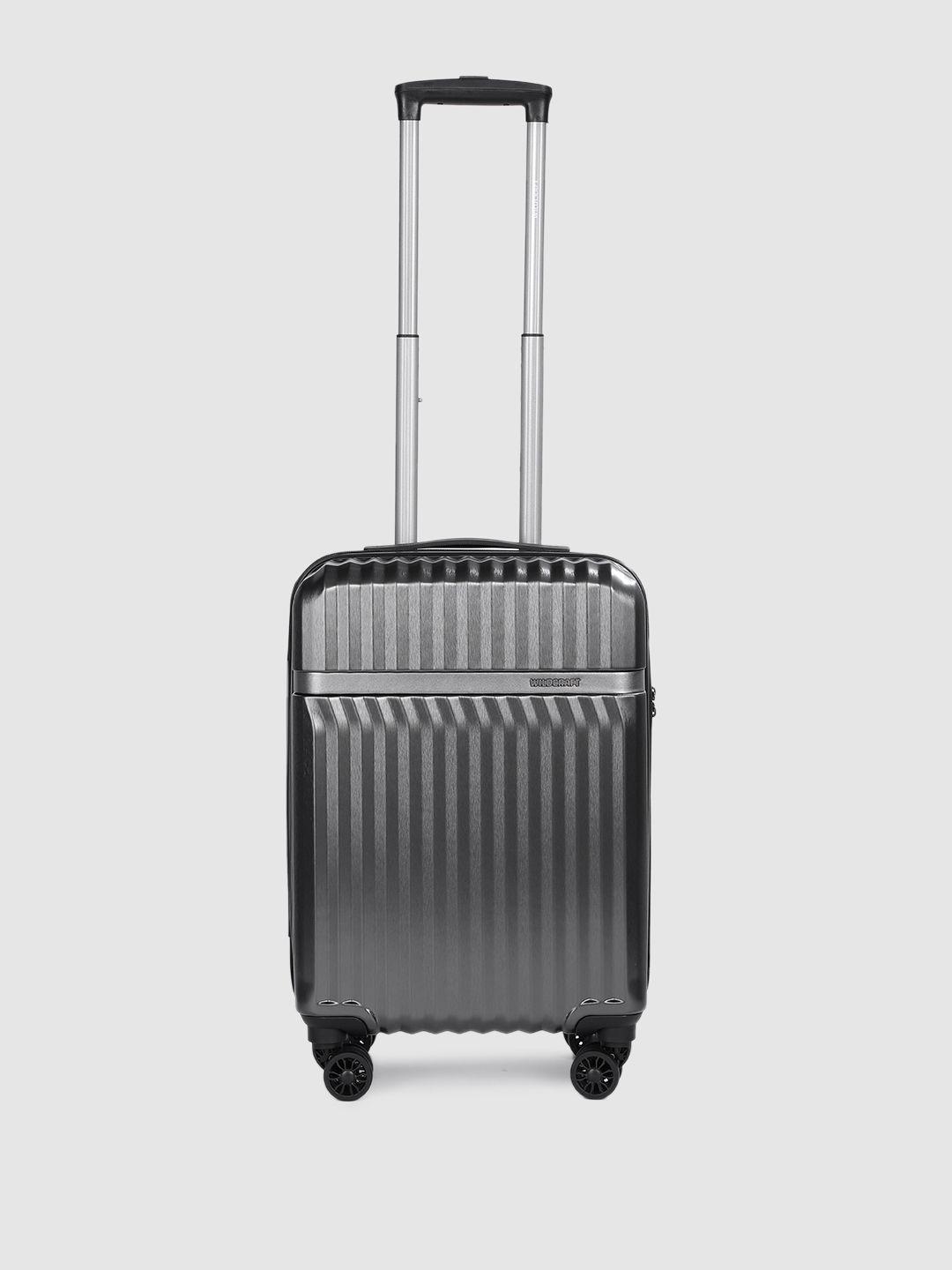 wildcraft unisex charcoal grey textured hard sided canopus cabin trolley suitcase