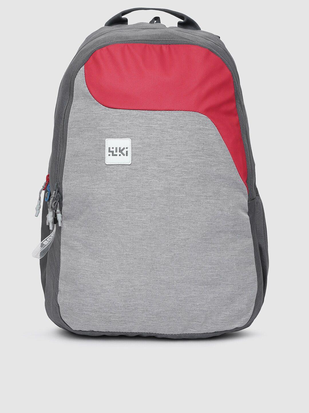 wildcraft unisex grey & red colourblocked backpack