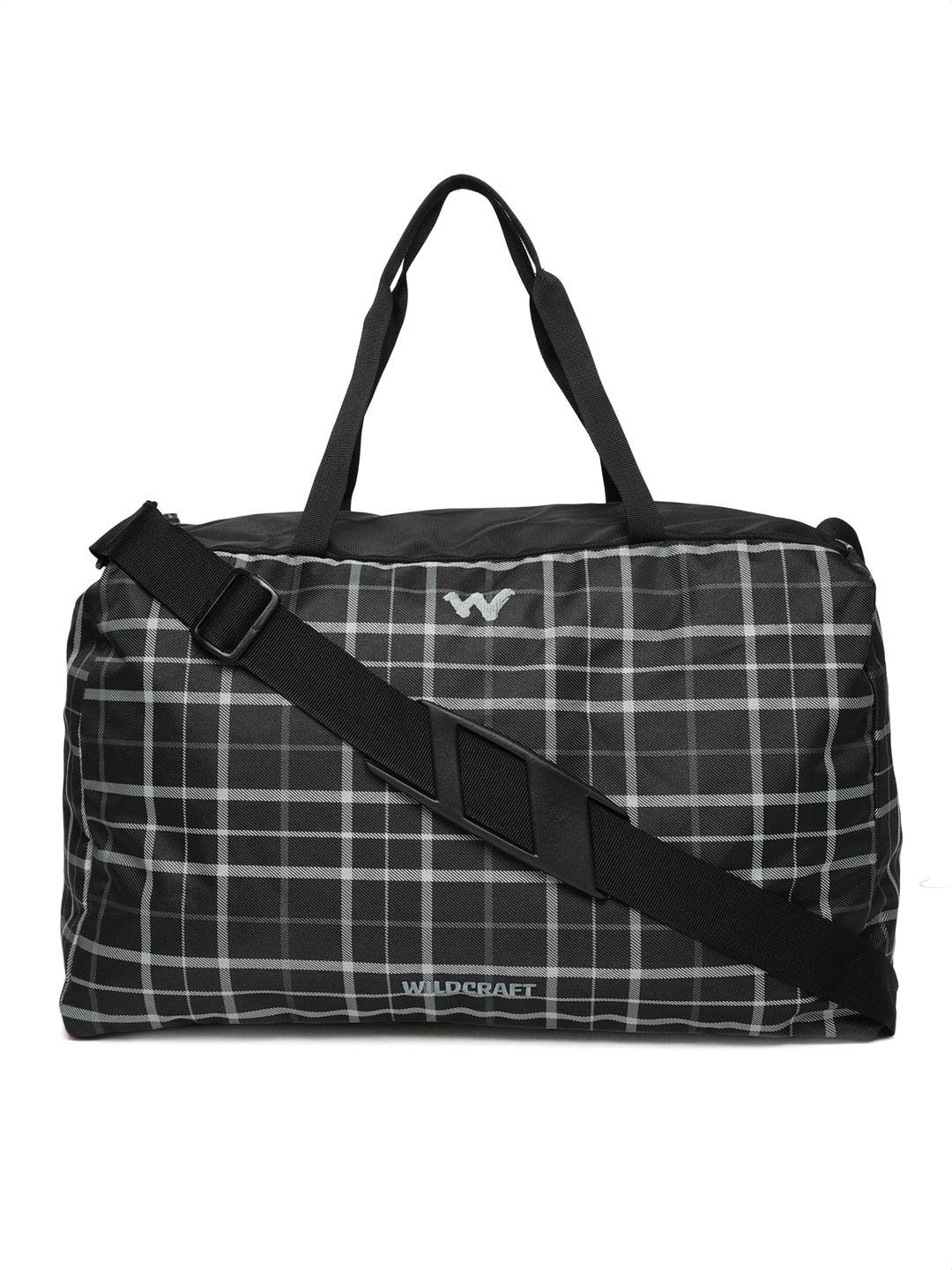 wildcraft unisex grey checked duffel bag