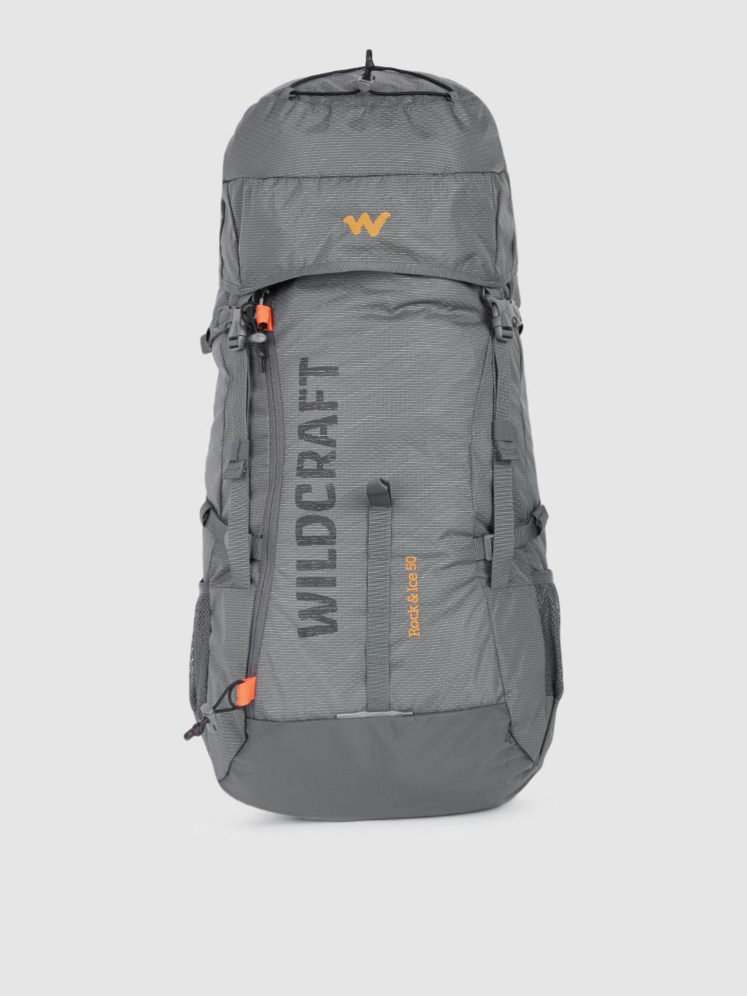 wildcraft unisex grey rock & ice 50 brand logo rucksack