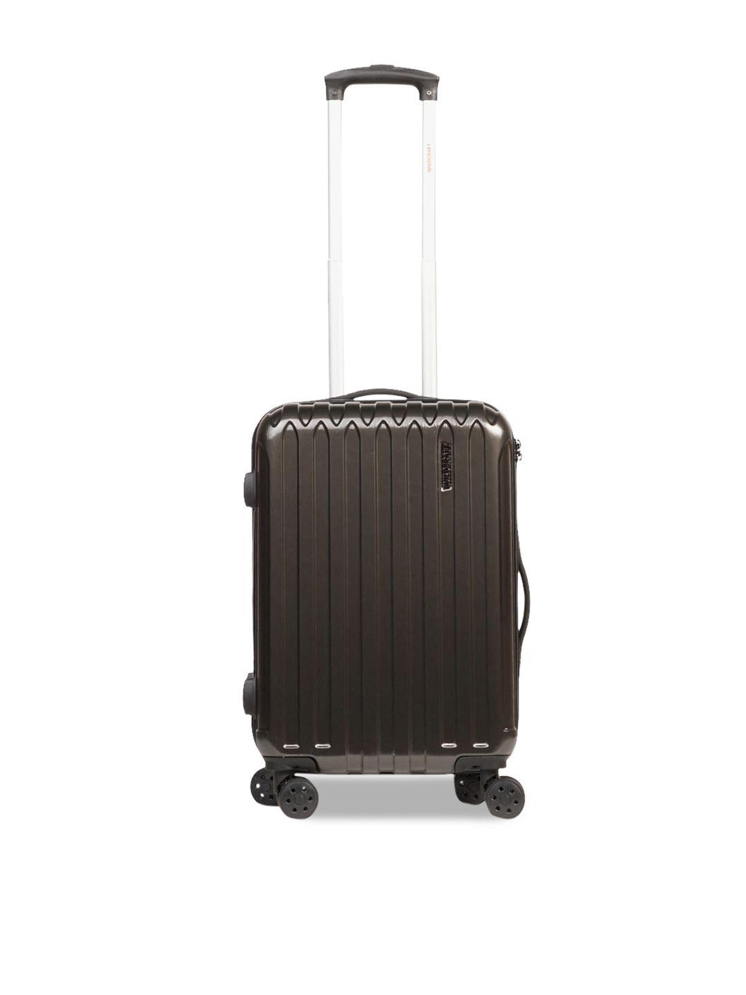 wildcraft unisex grey textured hard-side cabin trolley suitcase