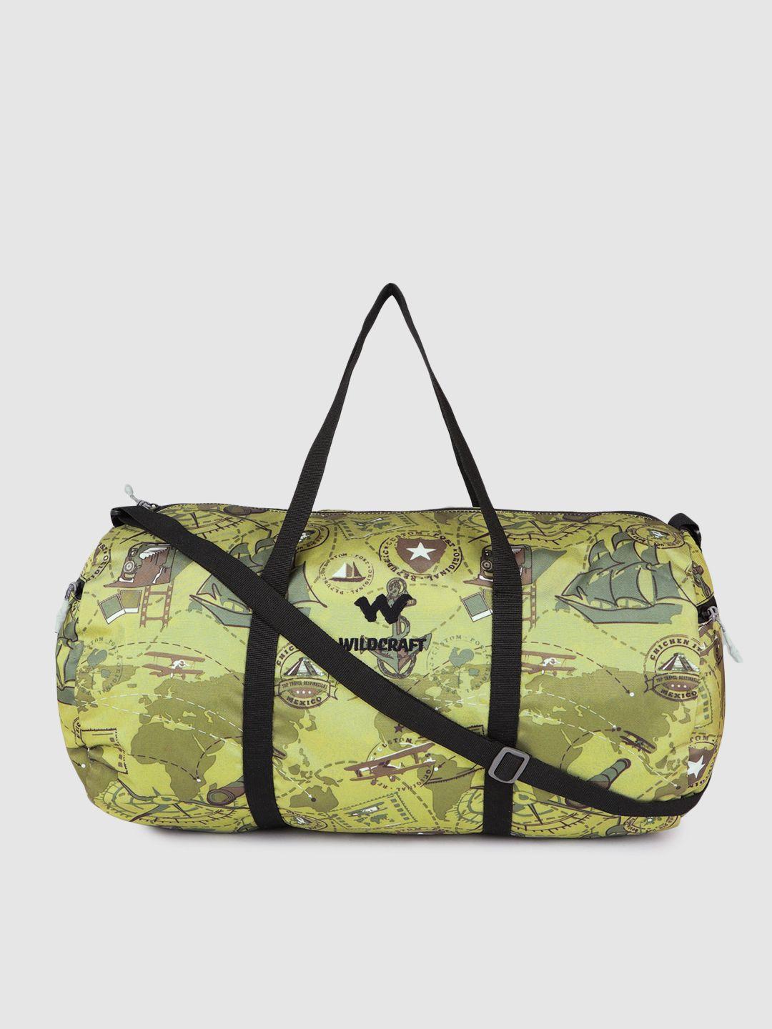 wildcraft unisex khaki printed duff 2 duffel bag