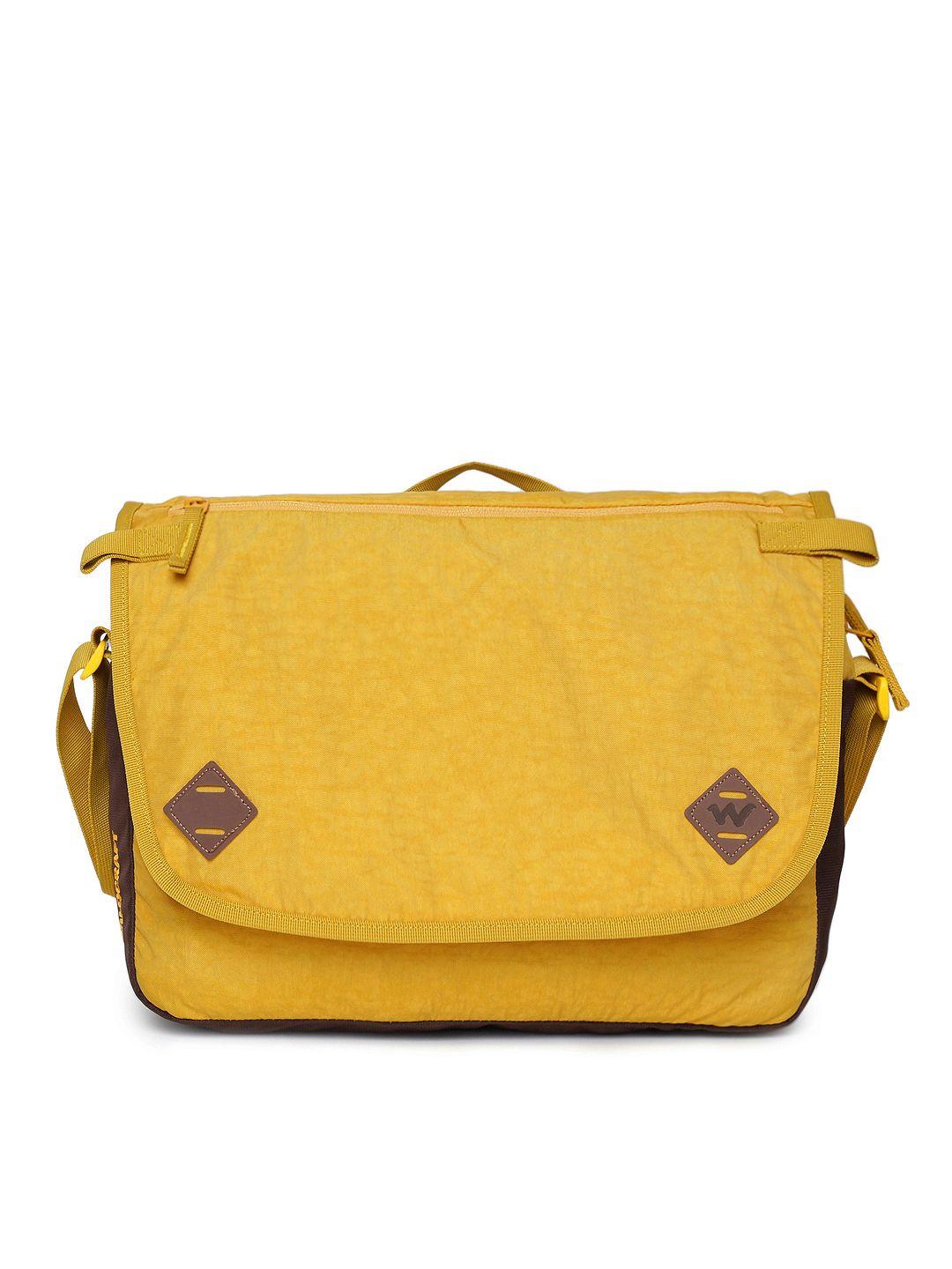 wildcraft unisex mustard yellow solid messenger bag