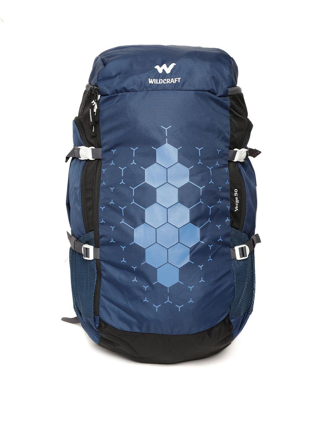 wildcraft unisex navy blue printed verge 50 rucksack