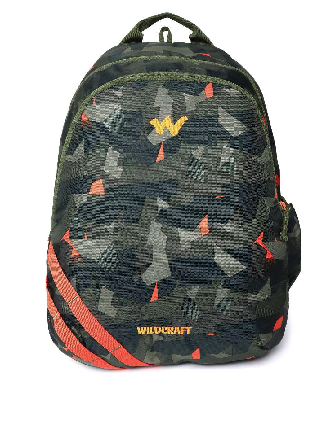 wildcraft unisex olive green camouflage print backpack