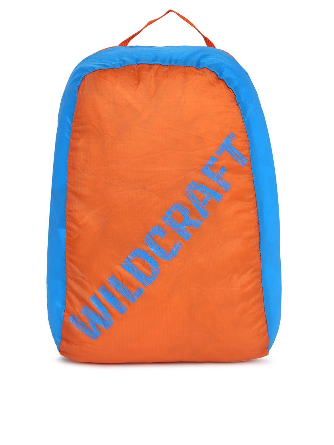 wildcraft unisex orange & blue brand logo backpack