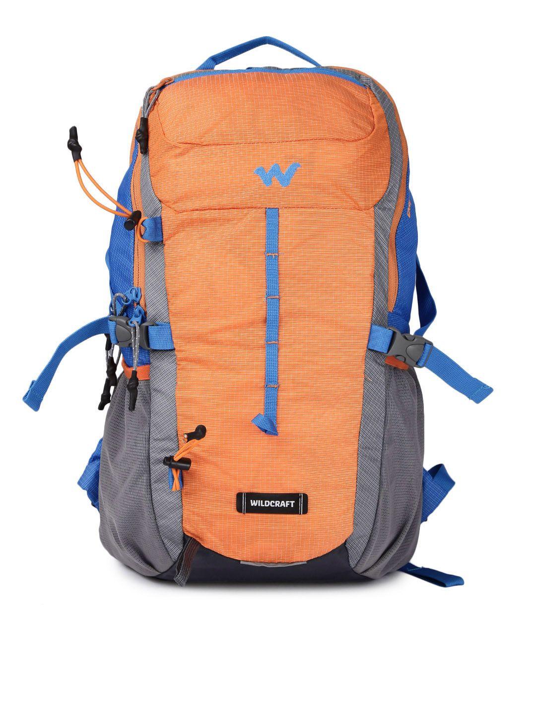 wildcraft unisex orange & blue printed daypack 25 rucksack