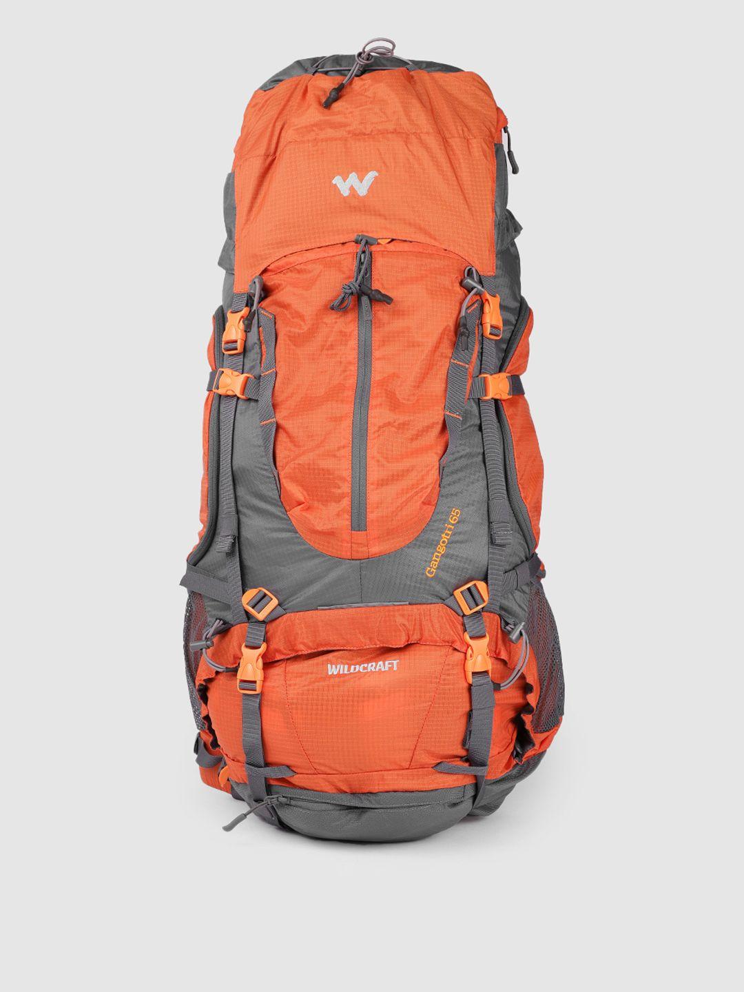 wildcraft unisex orange & grey gangotri 65 rucksacks