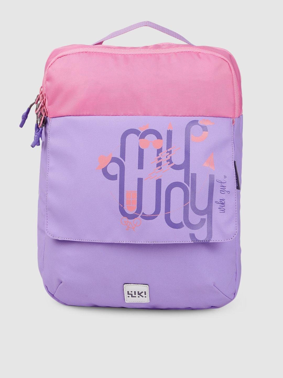 wildcraft unisex purple & pink graphic backpack cum sling bag