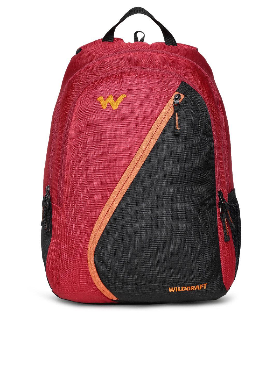 wildcraft unisex red & black colourblocked backpack