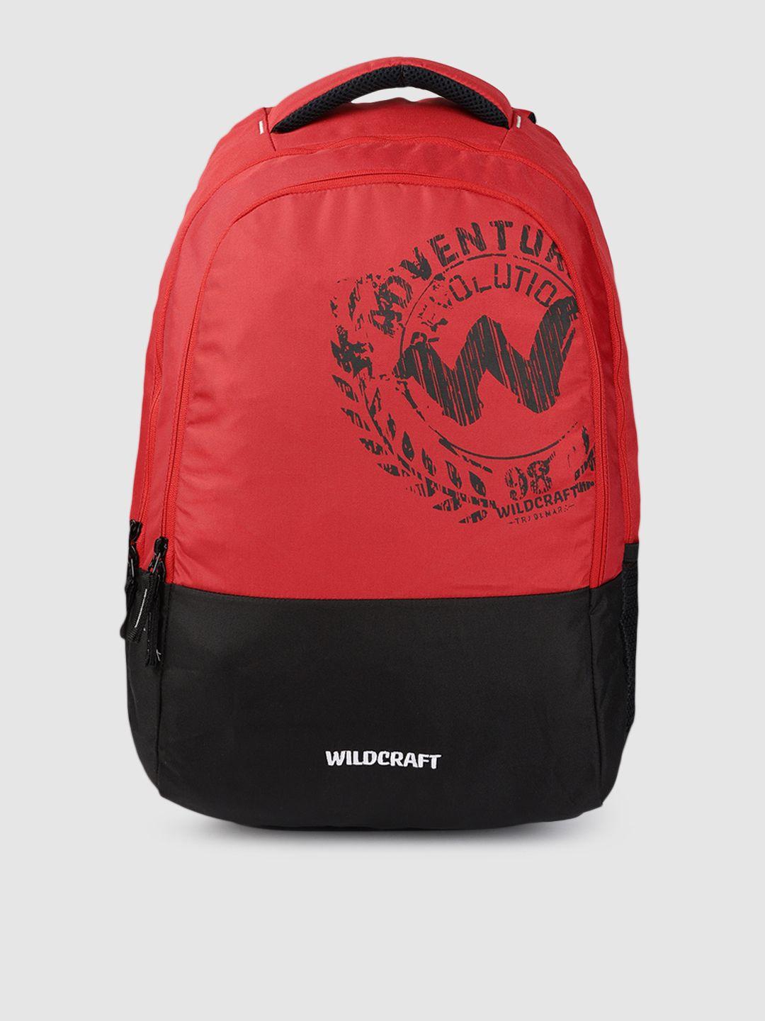 wildcraft unisex red & black spirit brand logo backpack