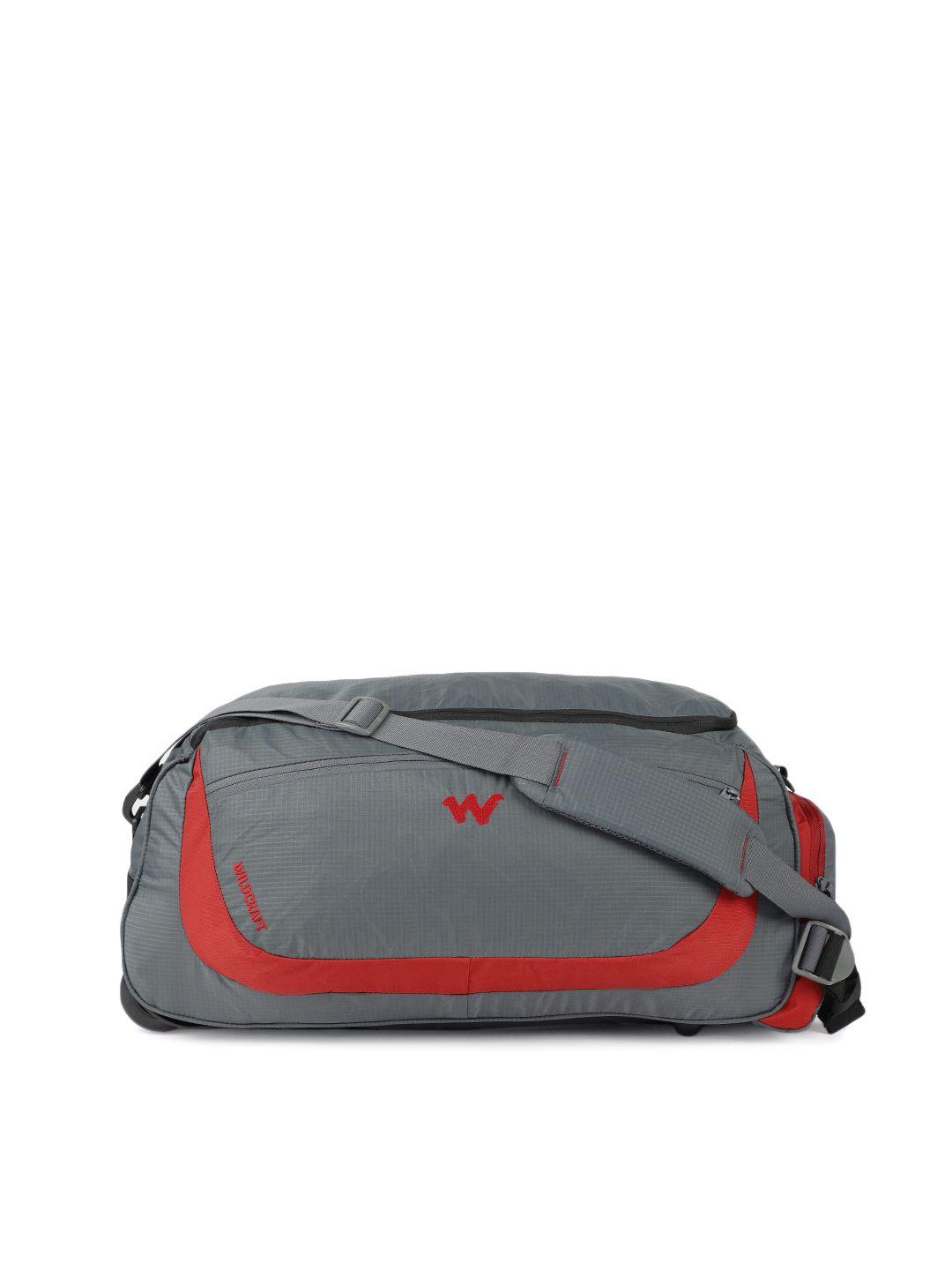 wildcraft unisex red & grey rover trolley duffel bag