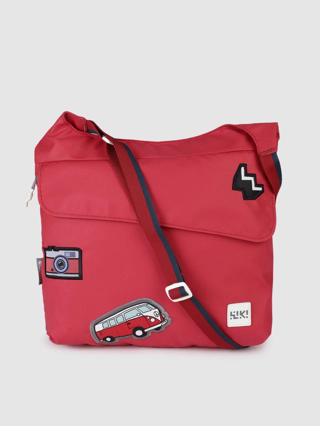wildcraft unisex red printed grab-it plus messenger bag