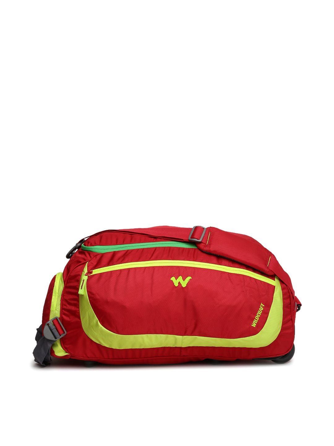 wildcraft unisex red rover duffel bag with skate wheels