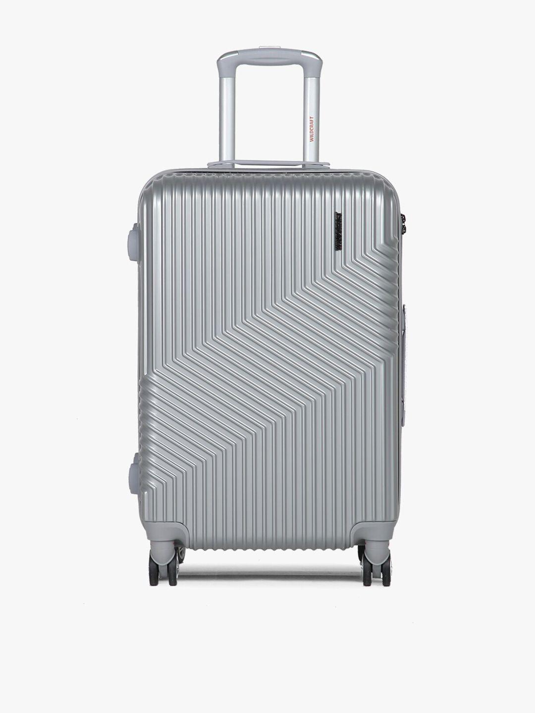 wildcraft unisex silver-toned textured hard-sided large epsilon trolley suitcase