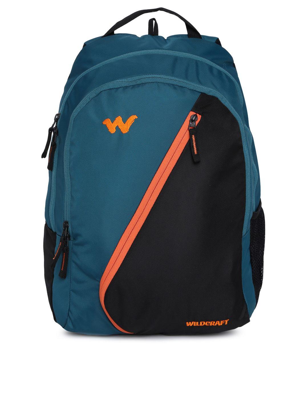 wildcraft unisex teal blue & black zorb colourblocked backpack