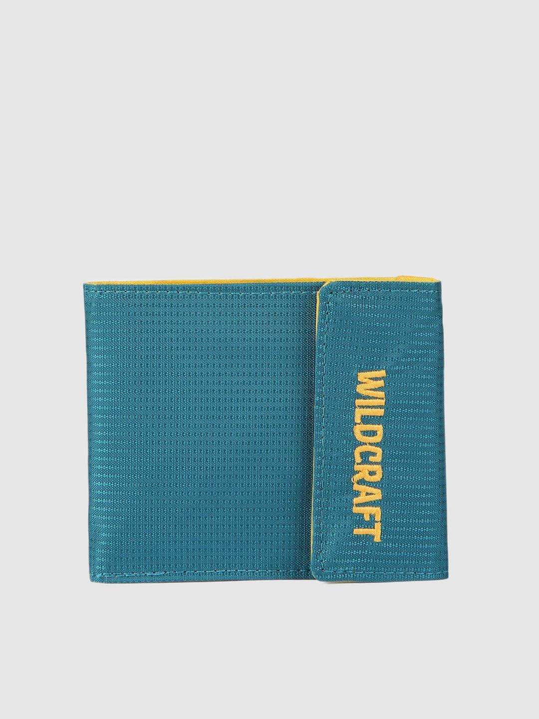 wildcraft unisex turquoise blue wrap textured three fold wallet