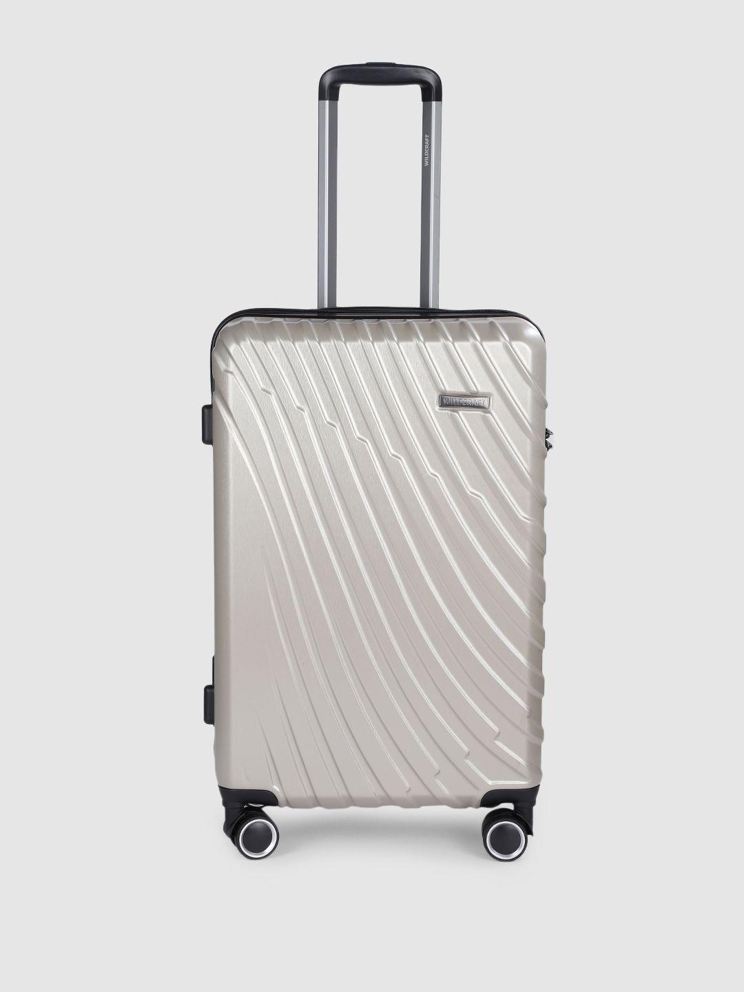 wildcraft unisex zephyr_trolley champagne medium textured hard sided trolley suitcase