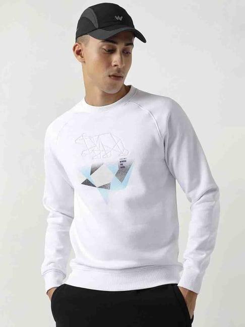 wildcraft white regular fit printed sweatshirt