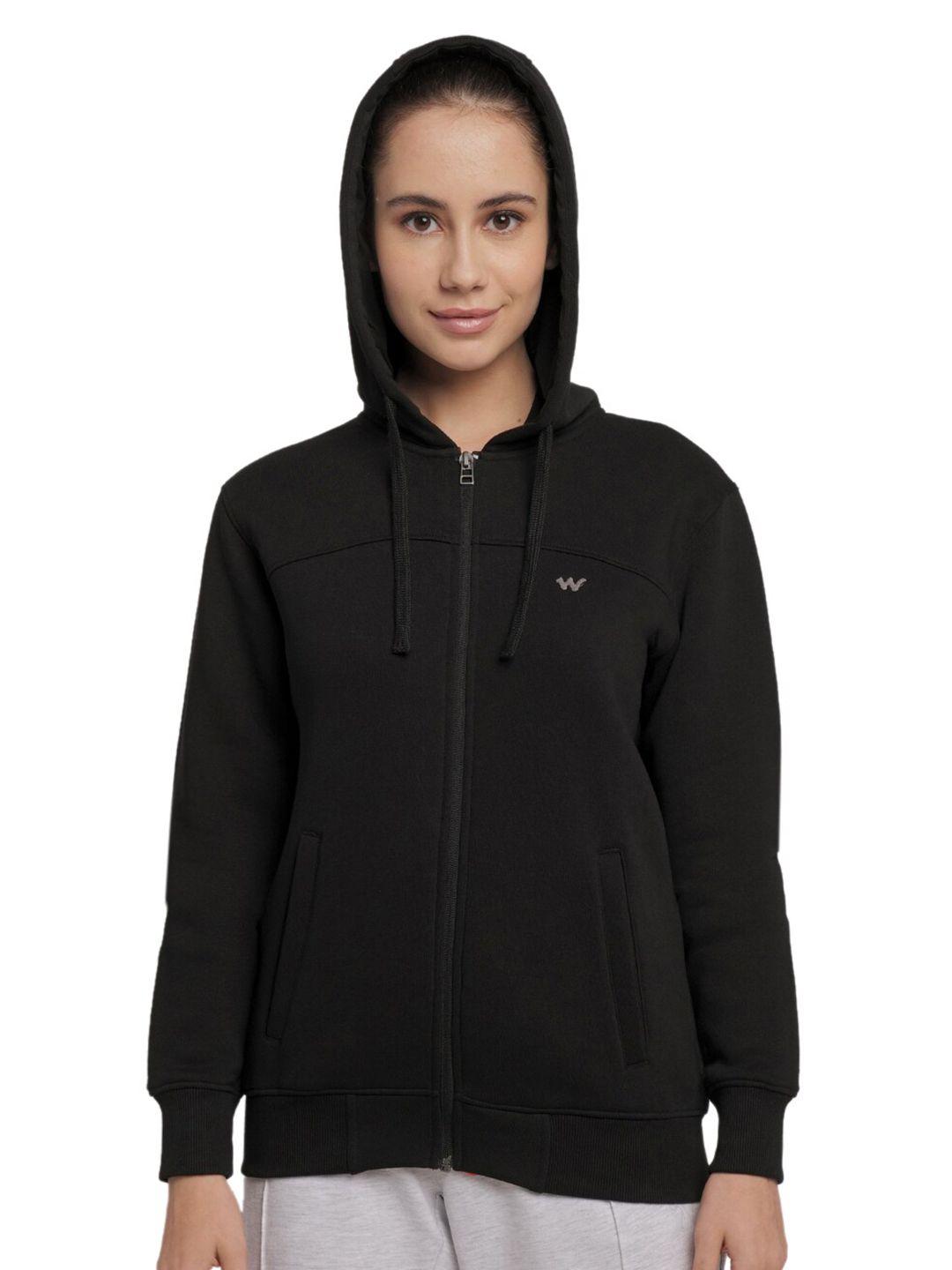 wildcraft women black hooded sweatshirt