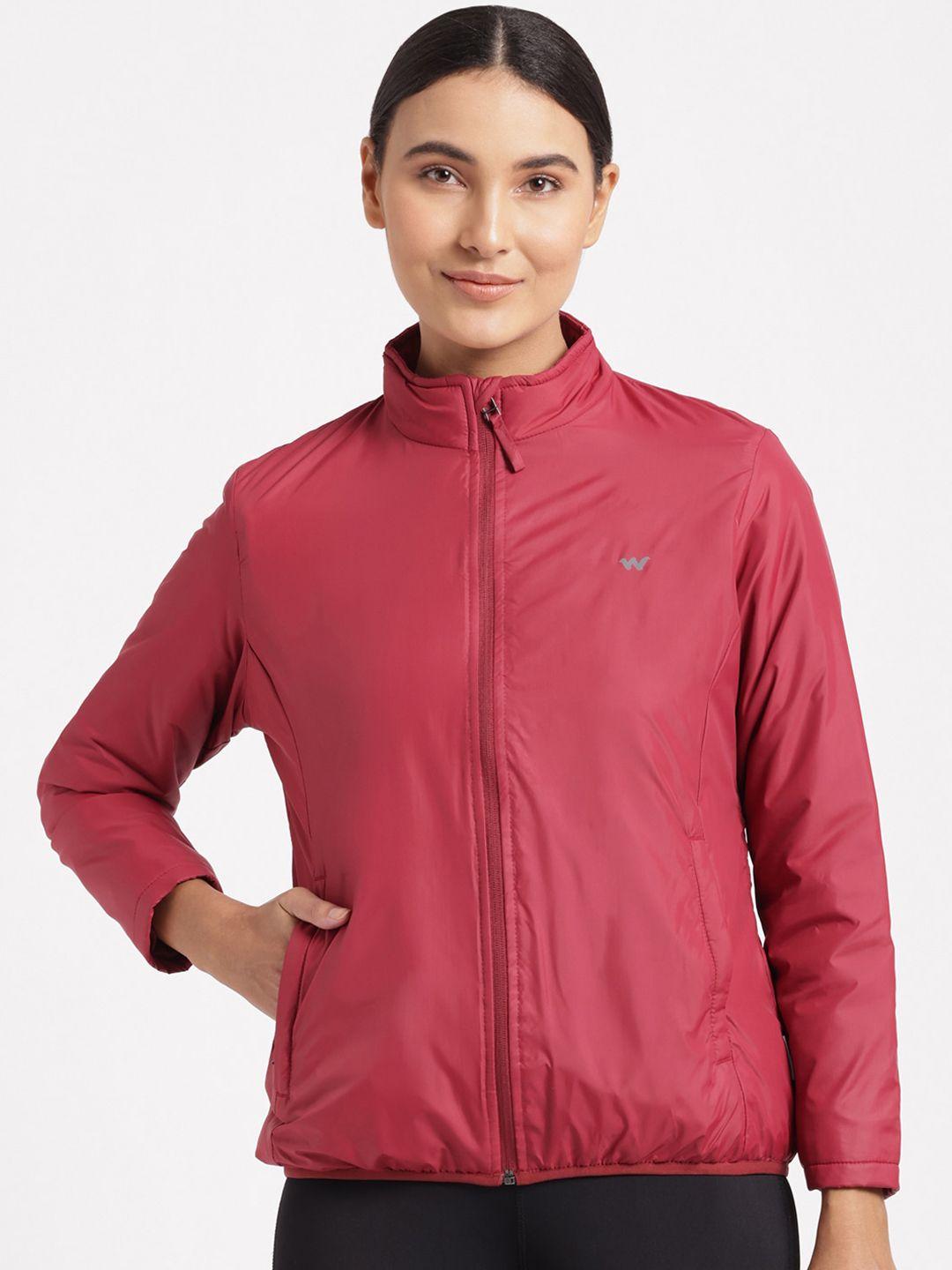 wildcraft women maroon water resistant running padded jacket