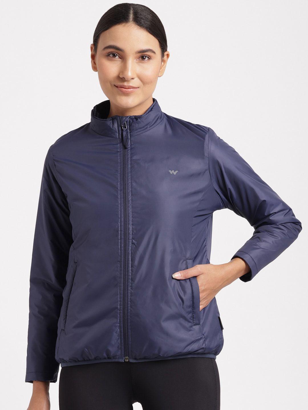 wildcraft women navy blue water resistant running sporty jacket