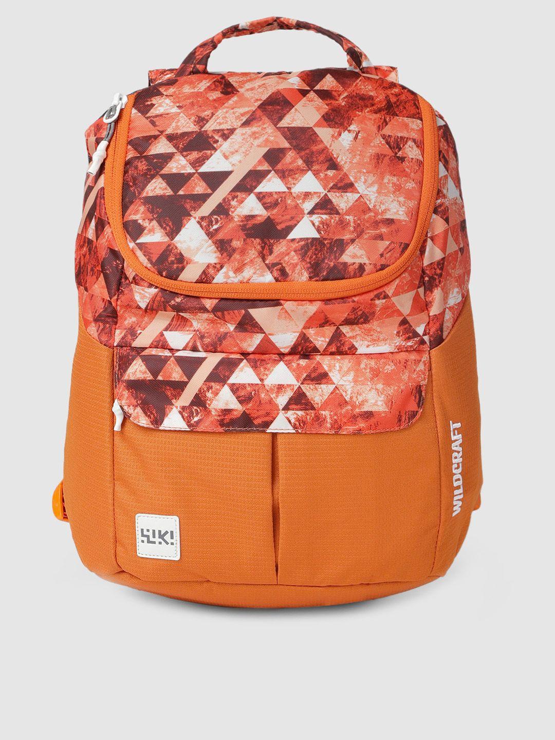 wildcraft women orange graphic backpack