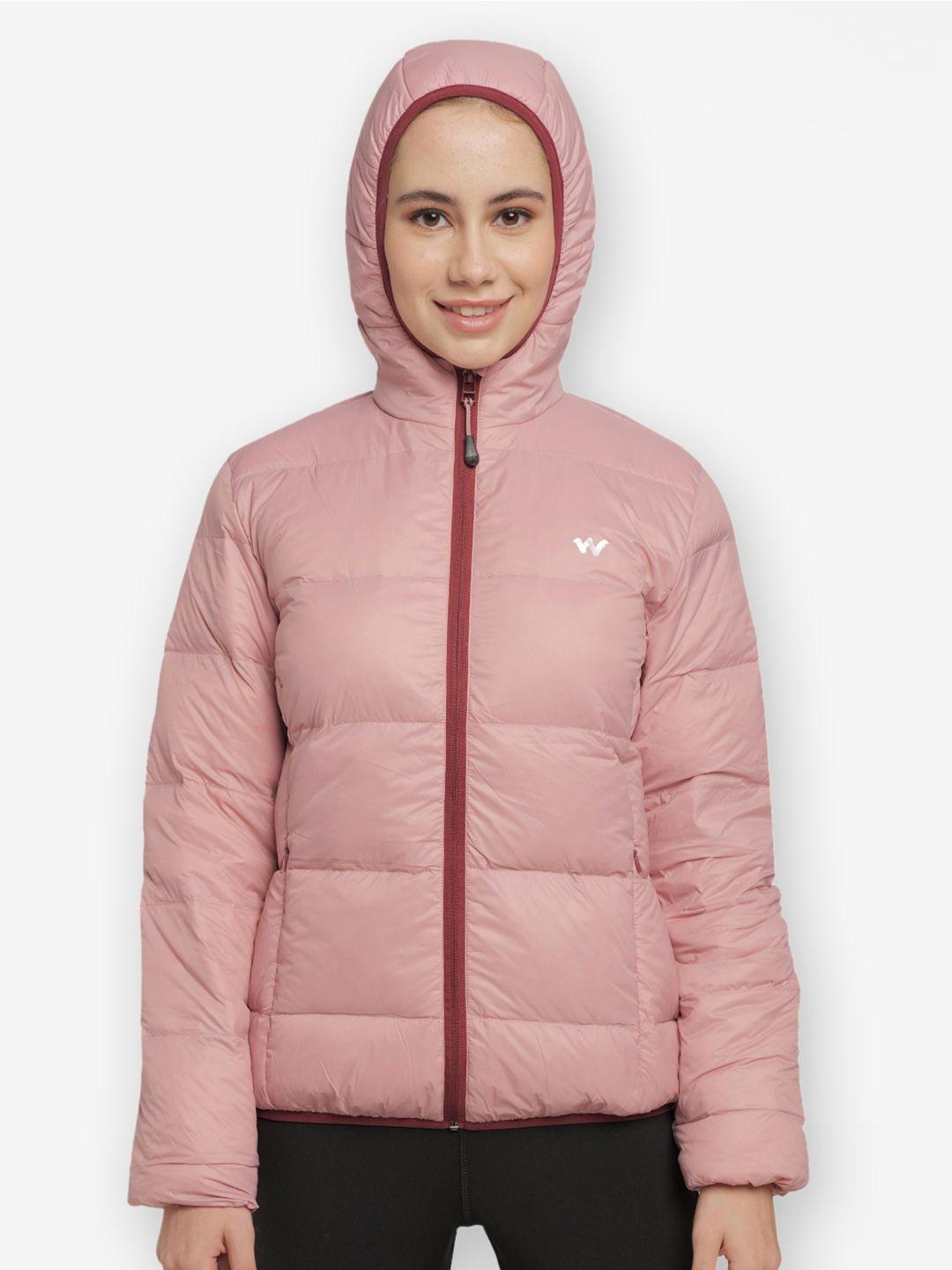 wildcraft women peach-coloured water resistant outdoor padded jacket