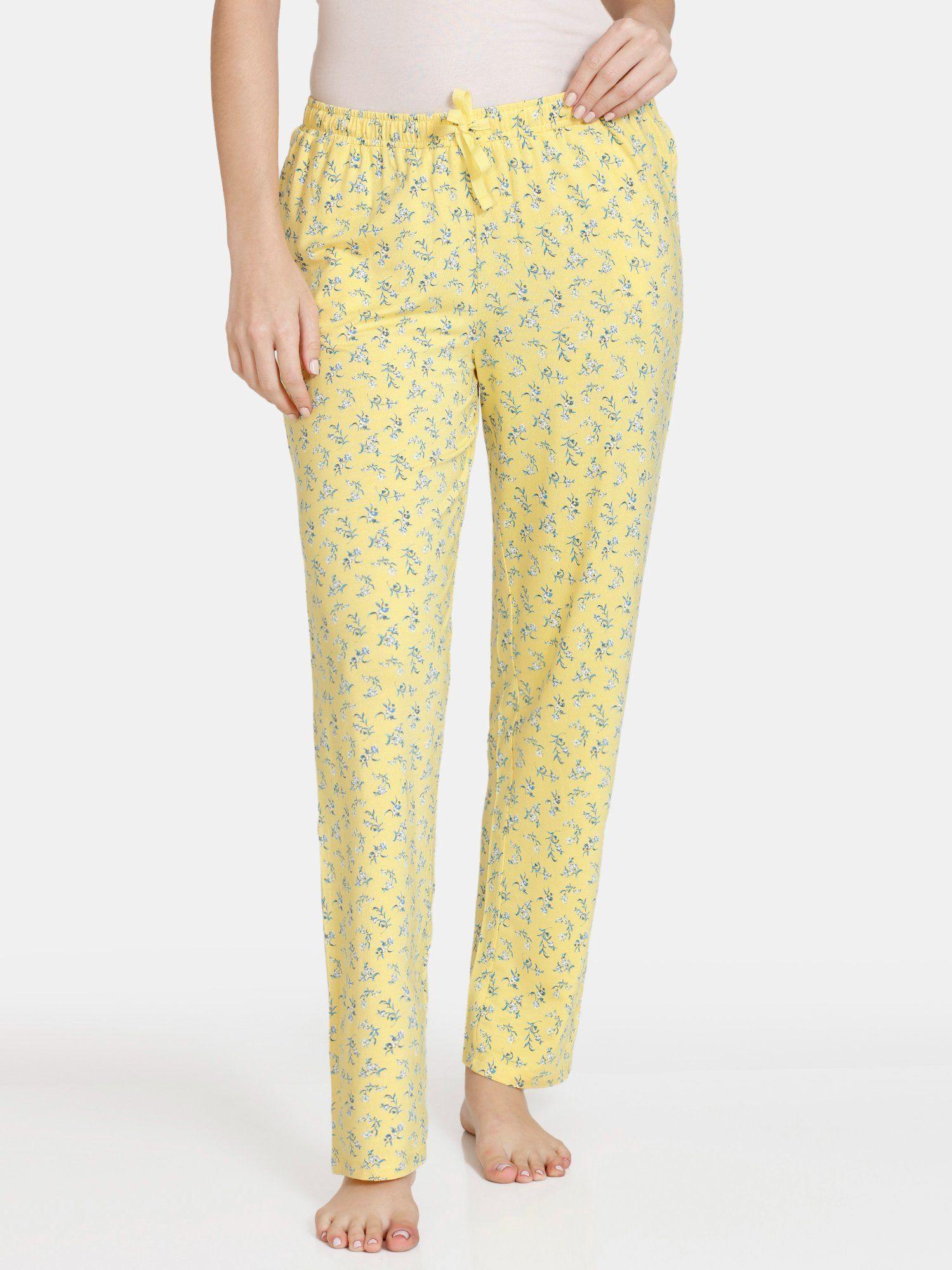 wildflower fields knit cotton pyjama - samoan sun yellow