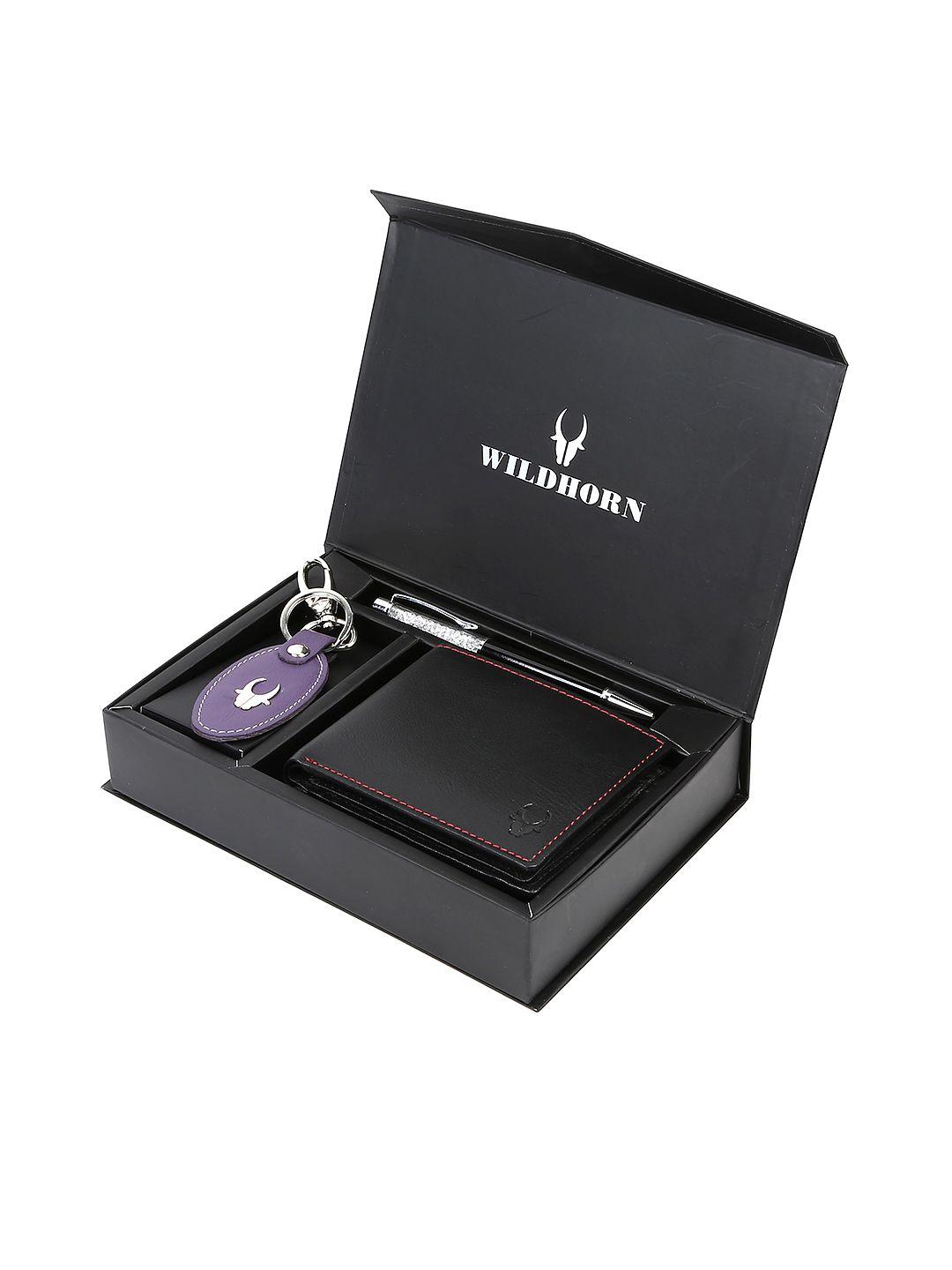wildhorn men black & blue accessory gift set