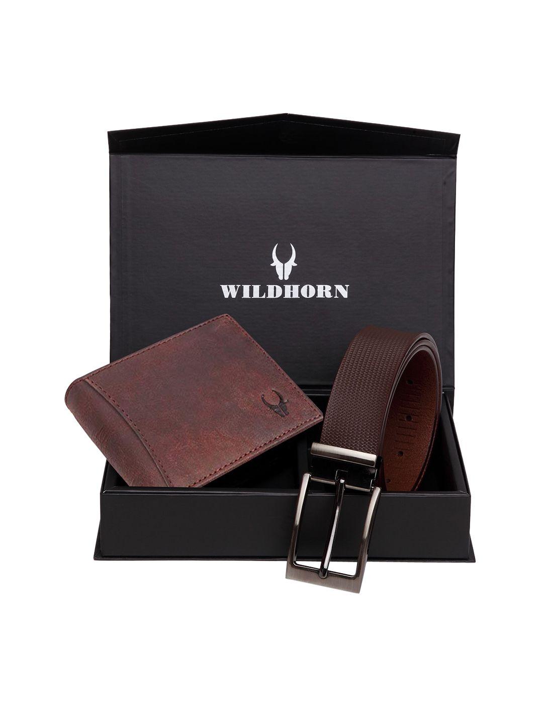 wildhorn men brown rfid protected genuine leather accessory gift set