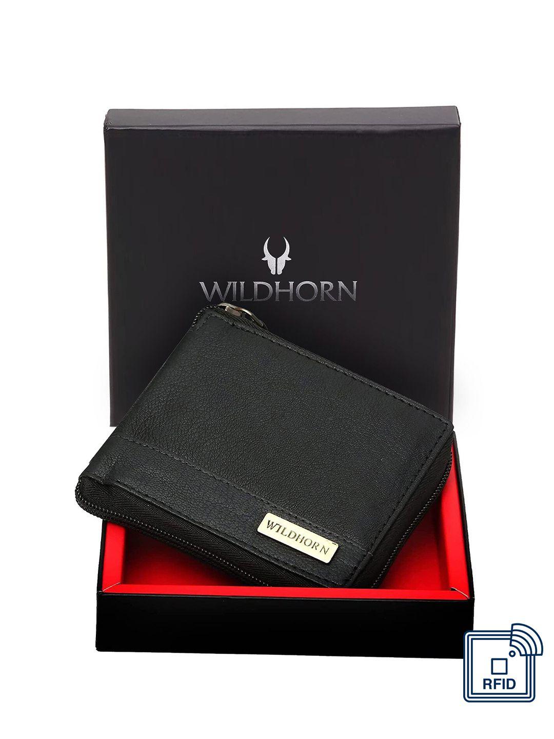 wildhorn men leather zip around wallet