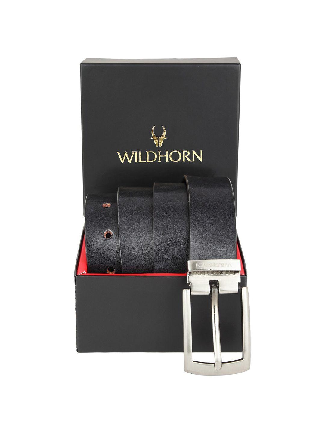 wildhorn men black textured leather formal belt