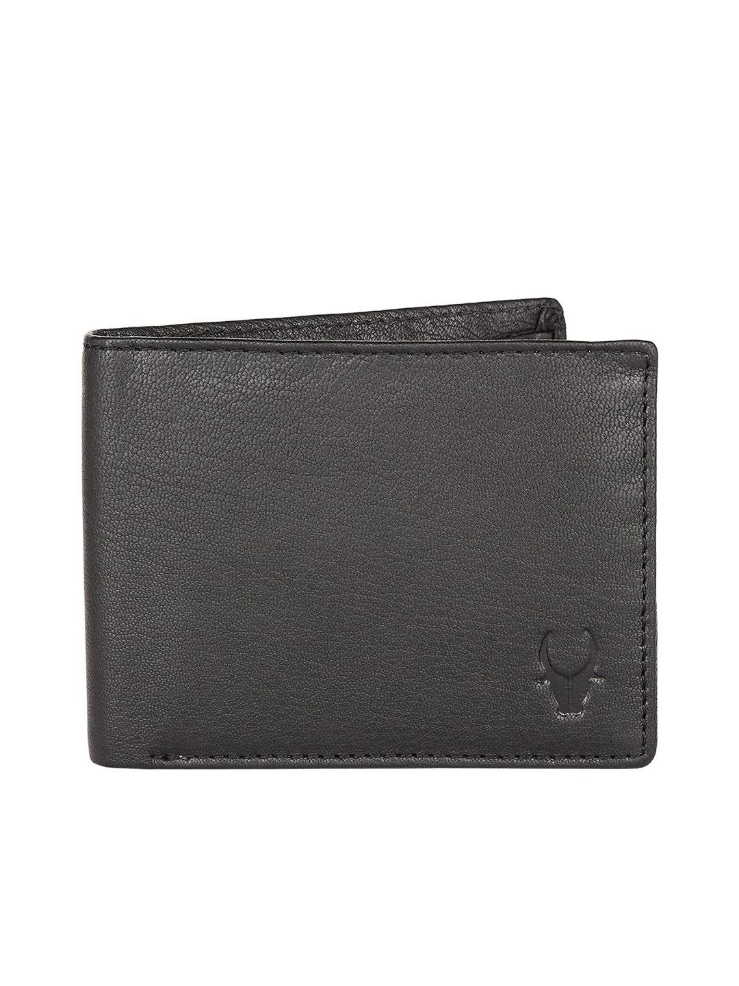 wildhorn men black textured rfid protected leather two fold wallet