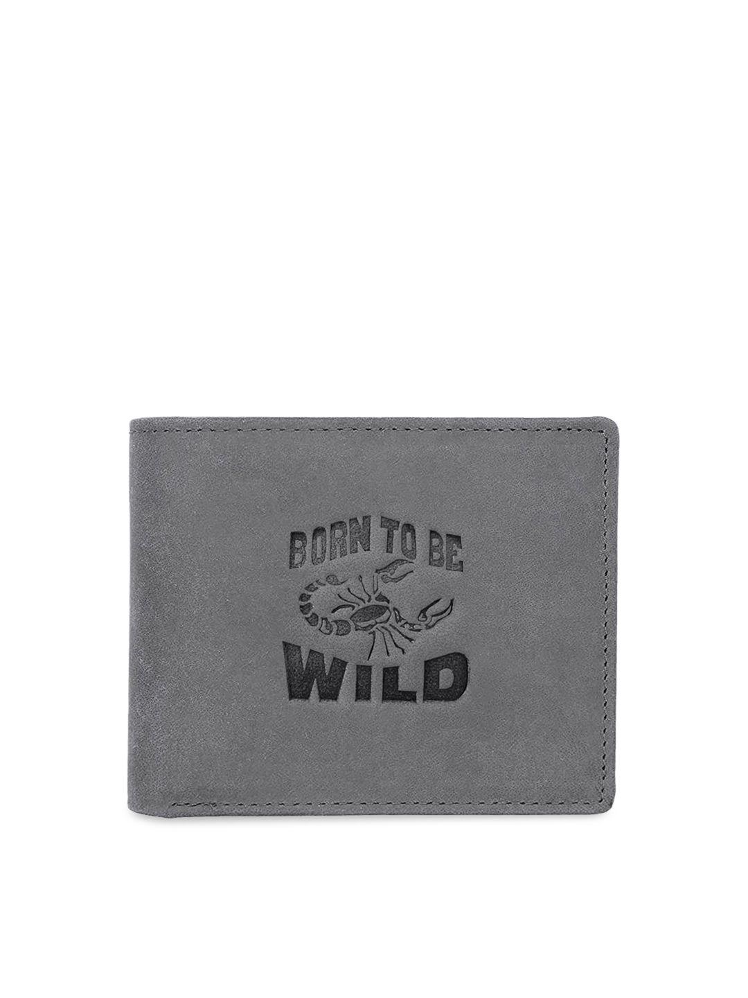 wildhorn men grey printed rfid leather two fold wallet