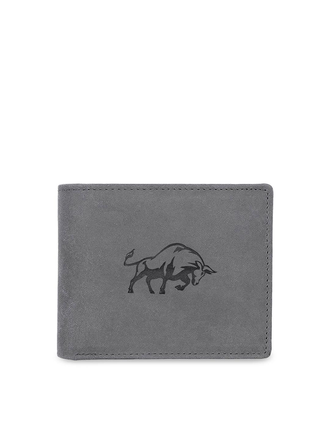 wildhorn men grey printed rfid protected genuine leather two fold wallet