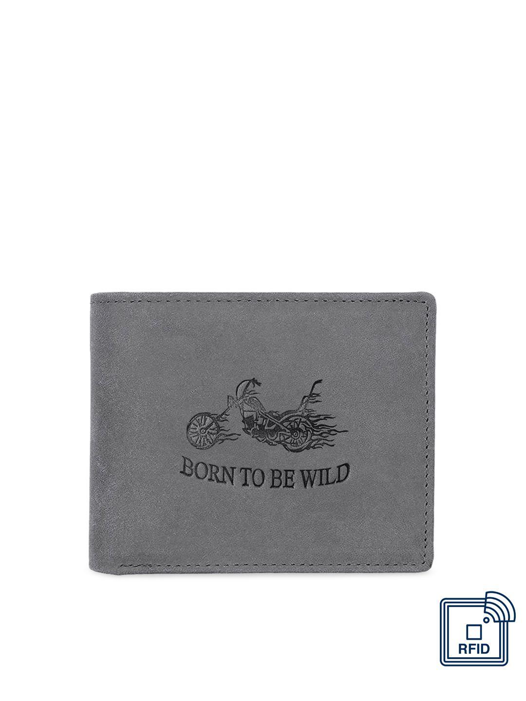 wildhorn men grey solid two fold wallet