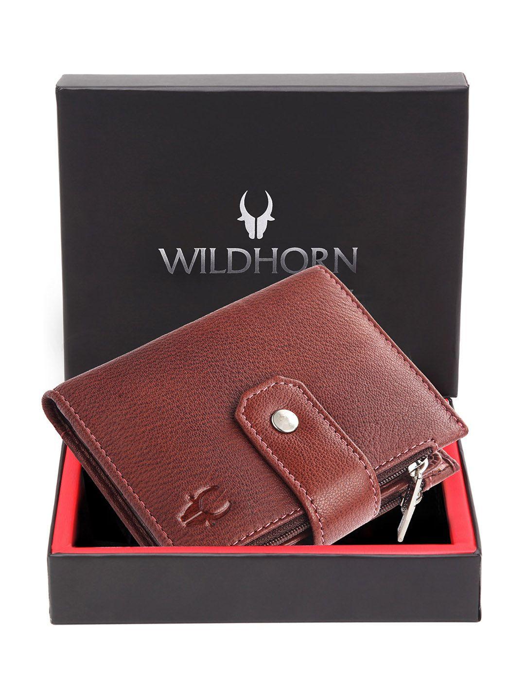 wildhorn men leather rfid two fold wallet