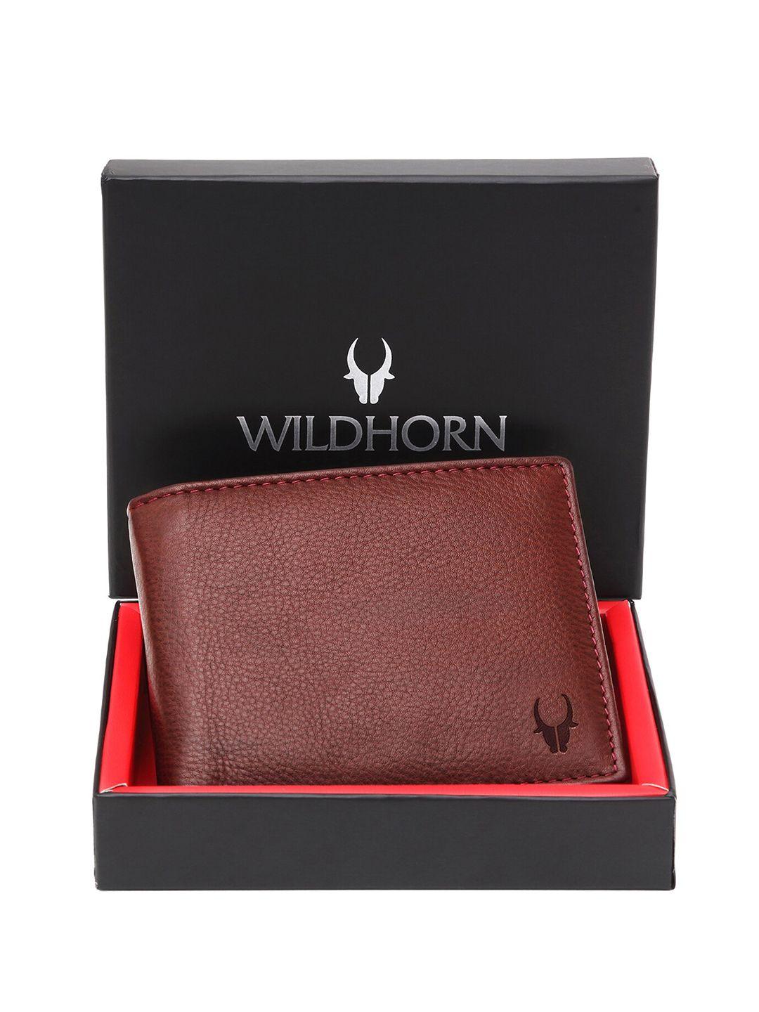 wildhorn men leather two fold wallet