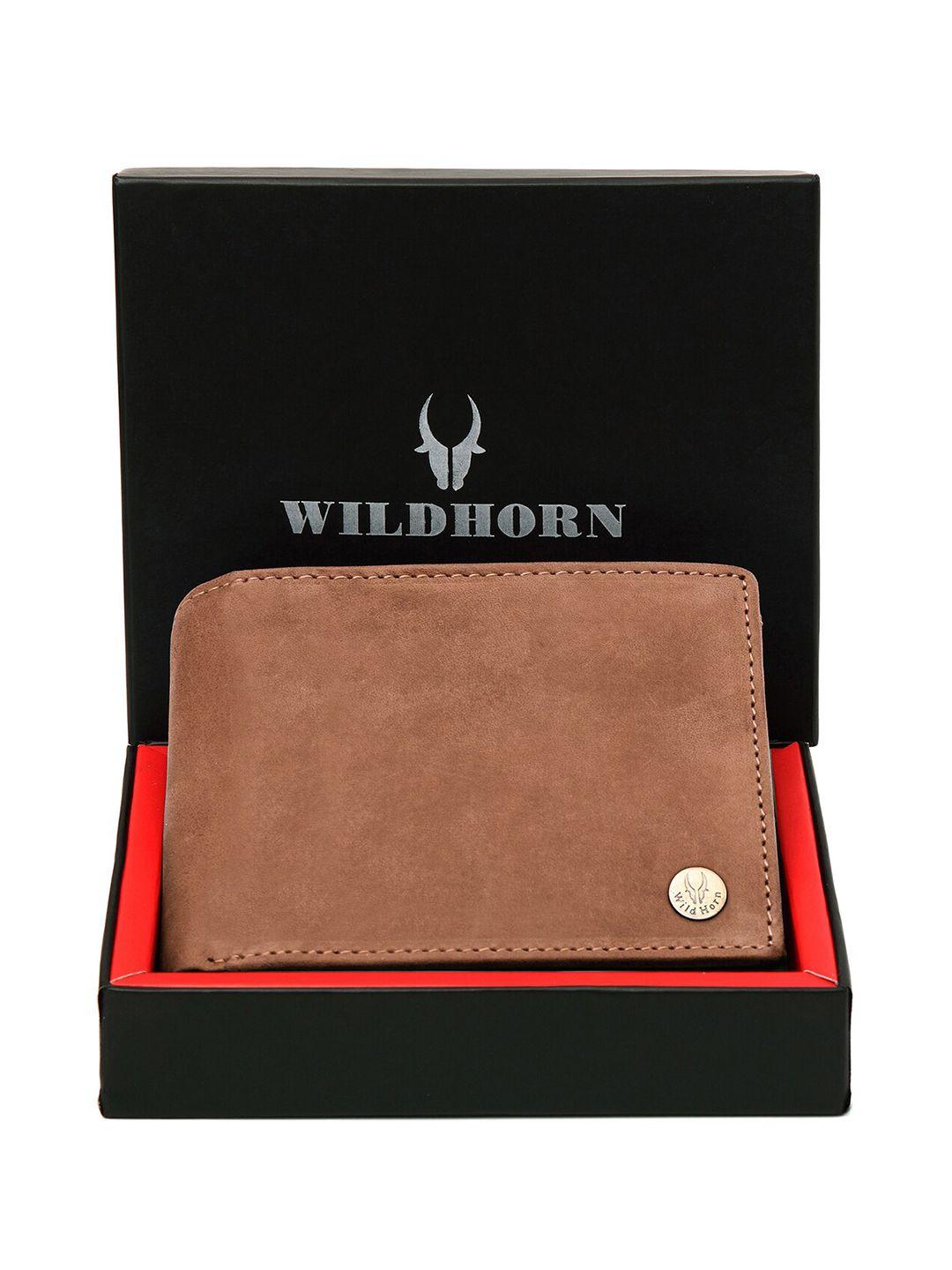 wildhorn men leather two fold wallet