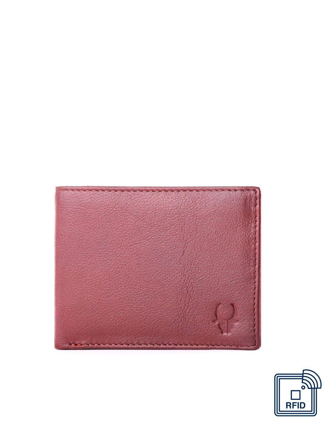 wildhorn men red textured two fold wallet