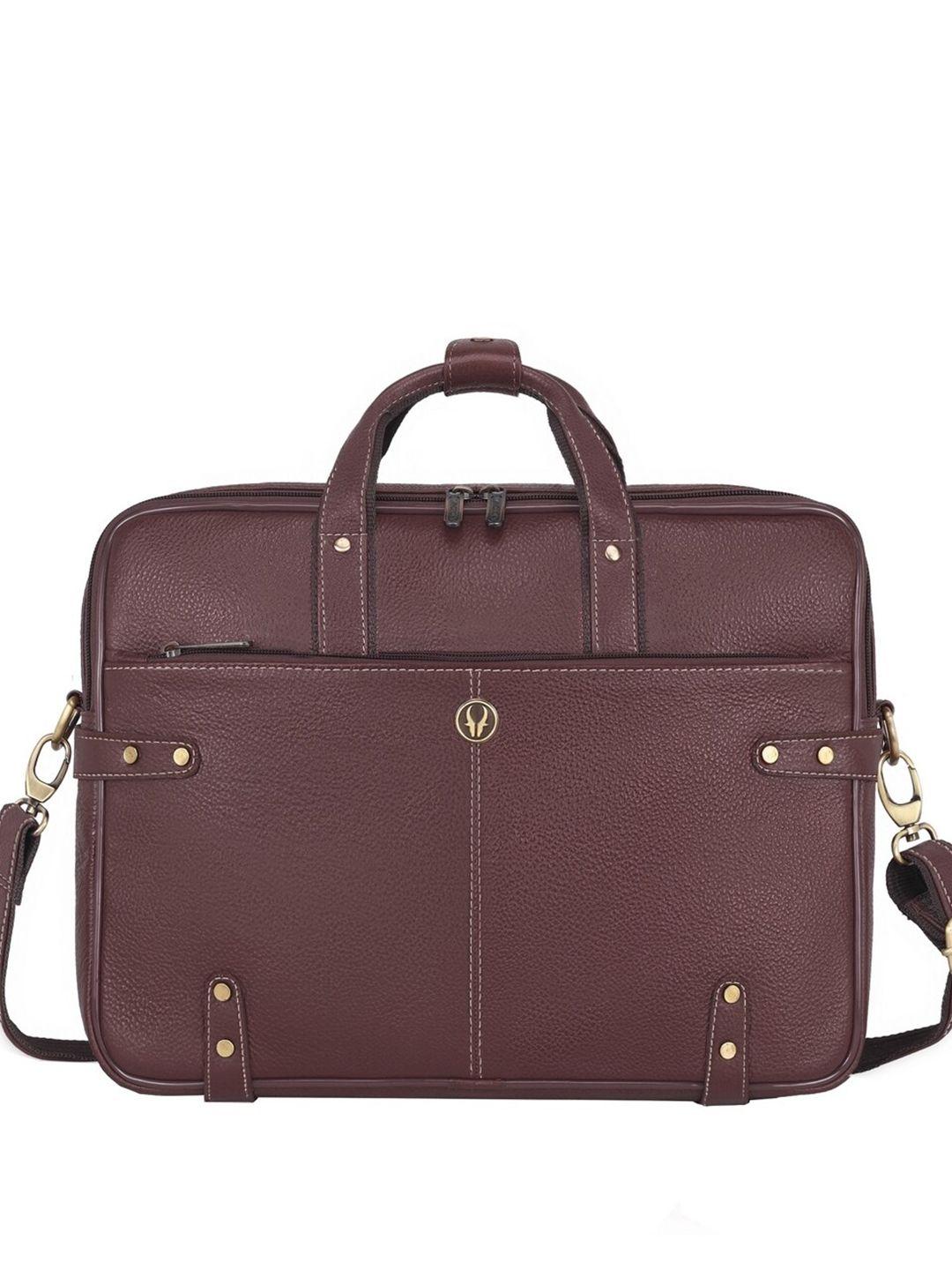 wildhorn men solid leather laptop bag