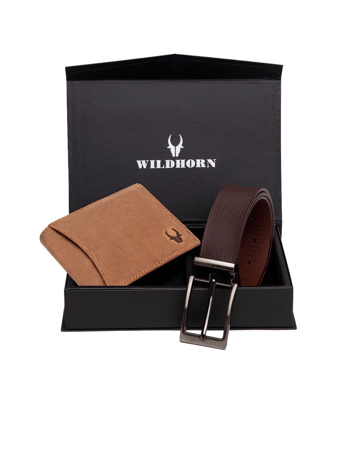 wildhorn men tan brown rfid protected genuine leather accessory gift set