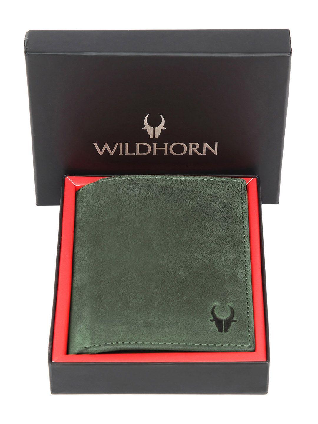 wildhorn unisex green leather card holder