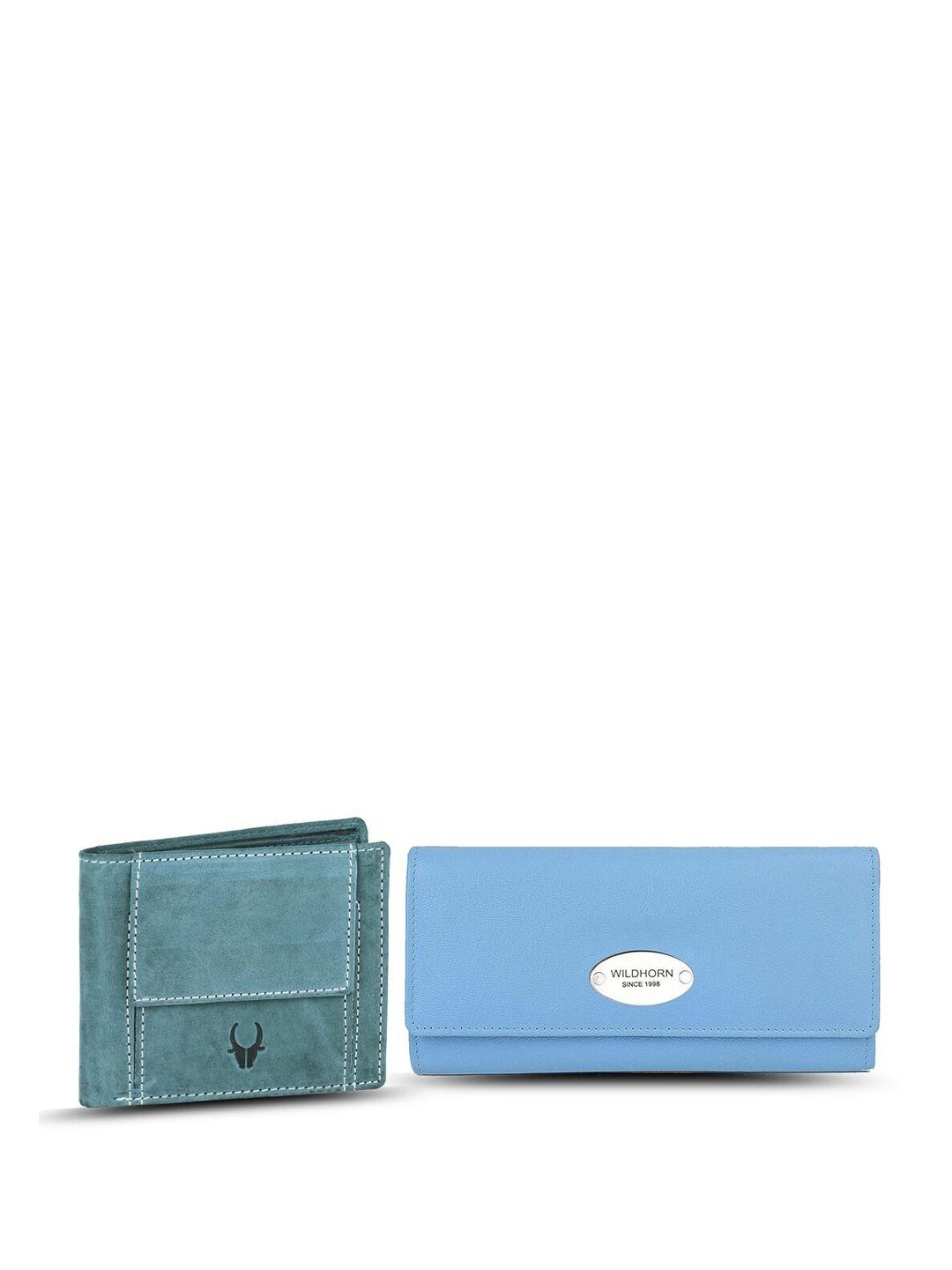 wildhorn unisex set of 2 leather two fold wallet