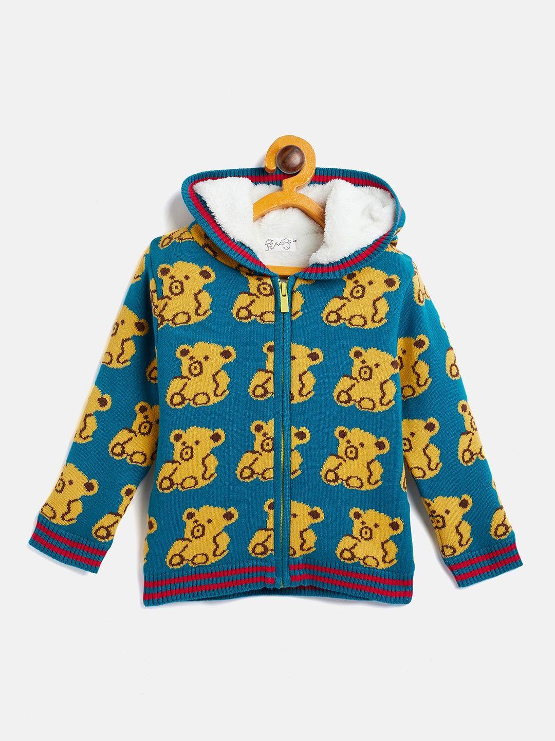 wildlinggs infants printed hooded pure cotton cardigan sweater