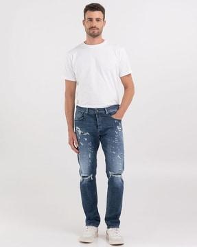 willbi regular fit broken edge jeans