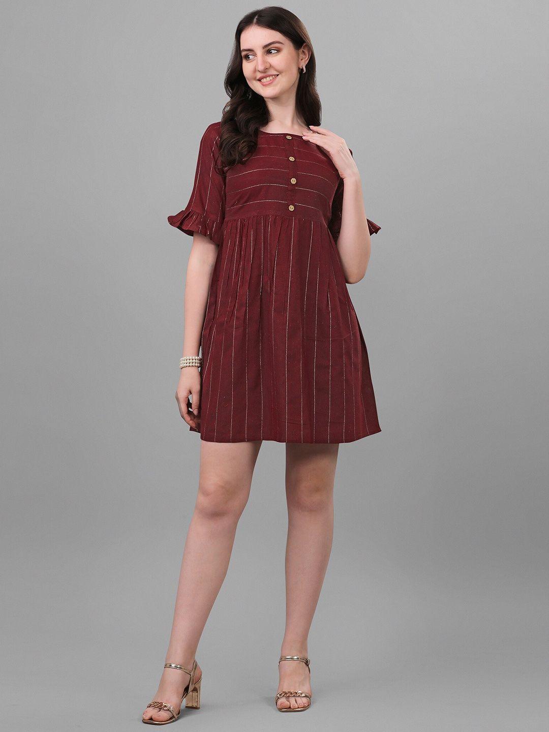 wilnercrown striped bell sleeve empire dress