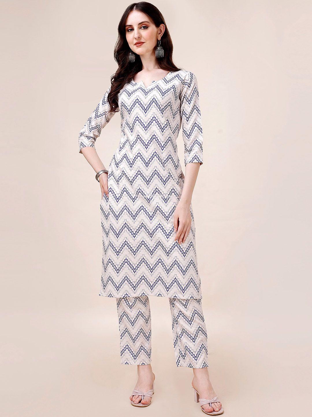 wilnercrown women printed regular kurta with trousers